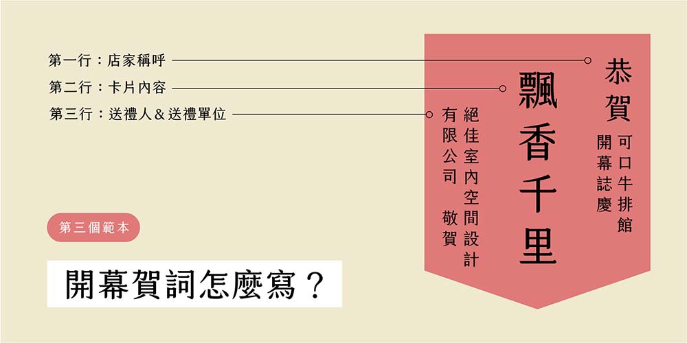 開幕賀詞卡片怎麼寫?直式中文版開幕賀詞卡片範本